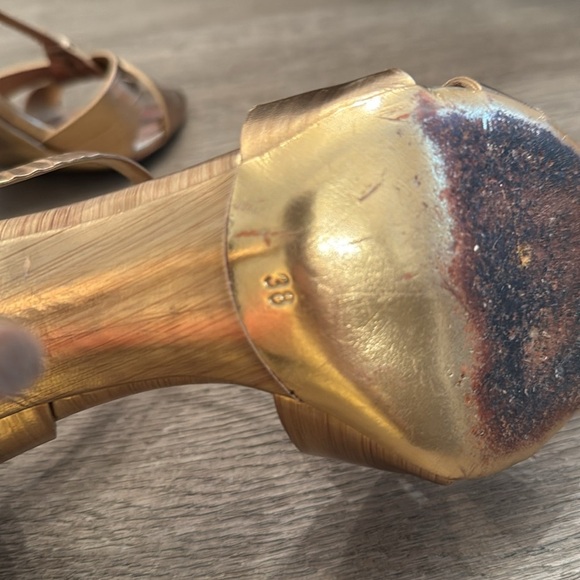 Miu Miu Gold Strappy High Heel Sandals size 38 - Picture 5 of 5